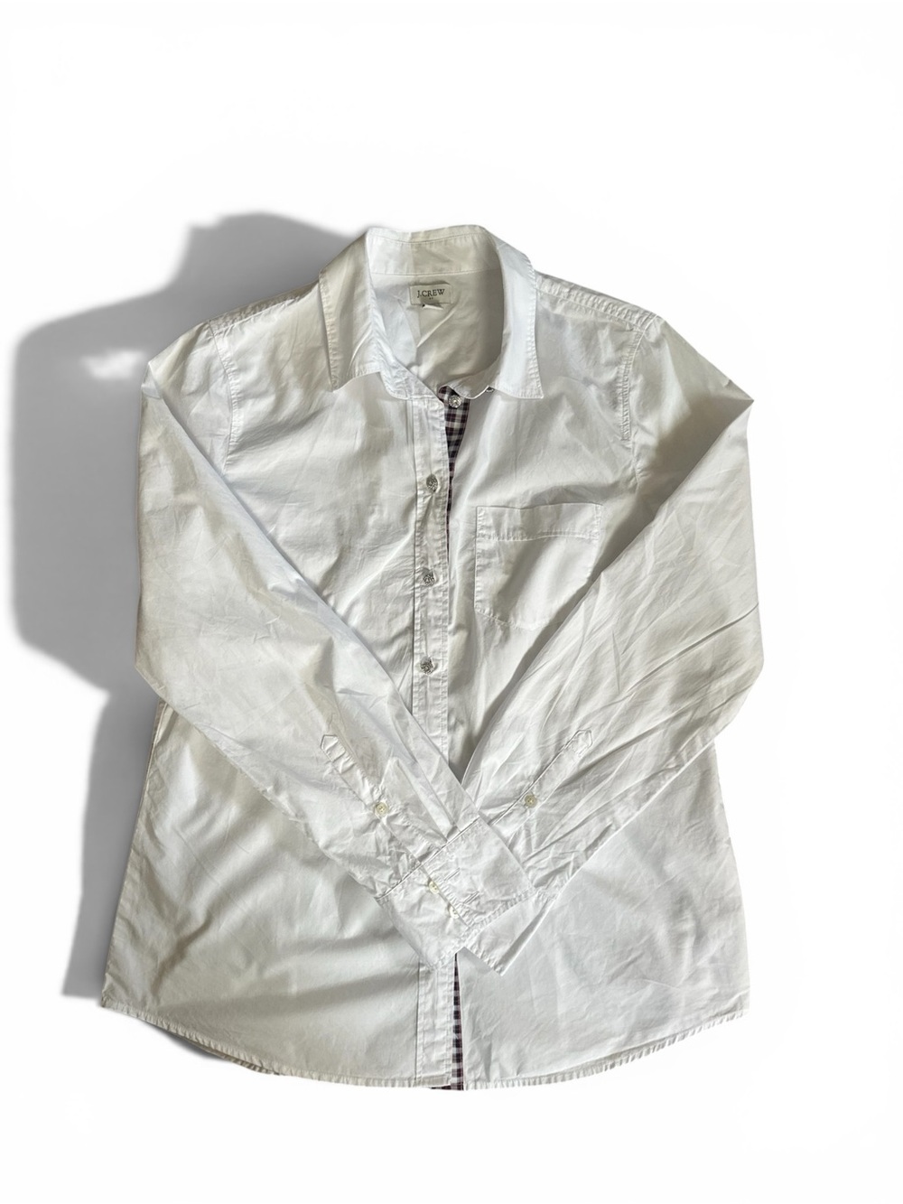 J. Crew Button Down Collared Shirt White Size Medium